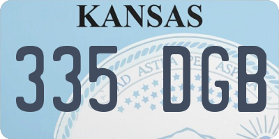 KS license plate 335DGB