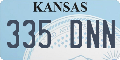 KS license plate 335DNN
