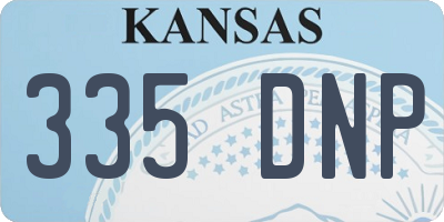 KS license plate 335DNP