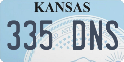KS license plate 335DNS