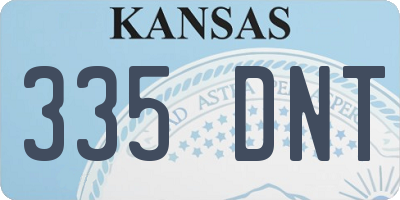 KS license plate 335DNT