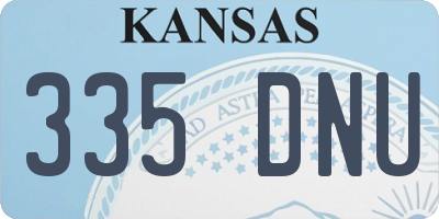 KS license plate 335DNU