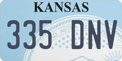 KS license plate 335DNV