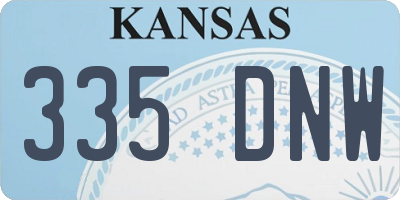 KS license plate 335DNW