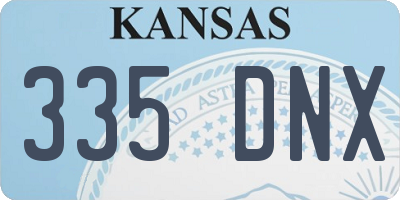 KS license plate 335DNX