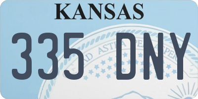 KS license plate 335DNY