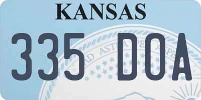 KS license plate 335DOA