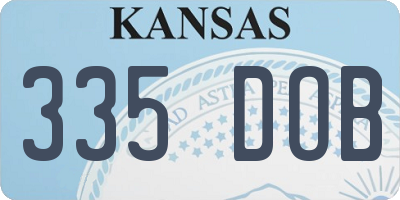 KS license plate 335DOB