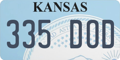 KS license plate 335DOD