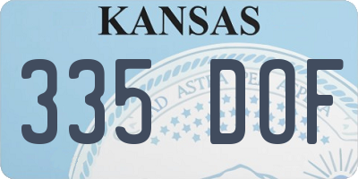 KS license plate 335DOF