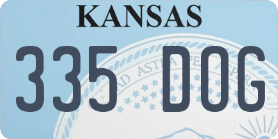KS license plate 335DOG