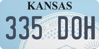 KS license plate 335DOH