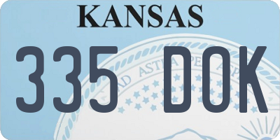 KS license plate 335DOK