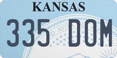 KS license plate 335DOM