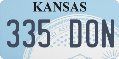 KS license plate 335DON