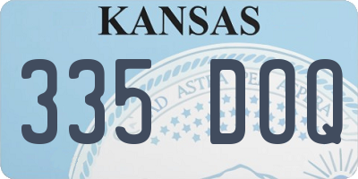 KS license plate 335DOQ