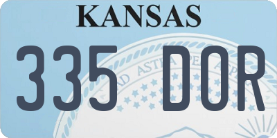 KS license plate 335DOR