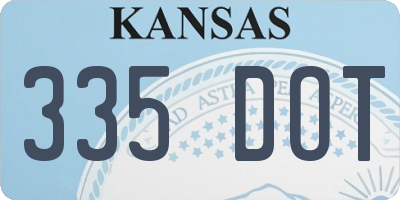 KS license plate 335DOT
