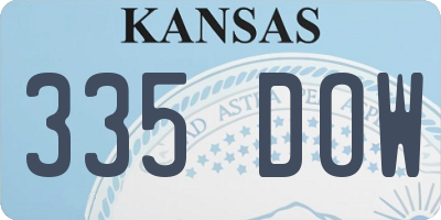 KS license plate 335DOW
