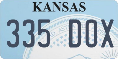 KS license plate 335DOX