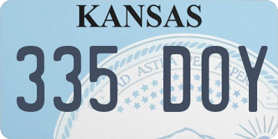 KS license plate 335DOY