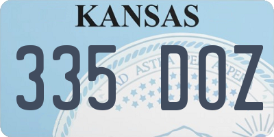 KS license plate 335DOZ