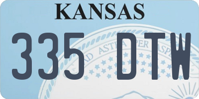 KS license plate 335DTW