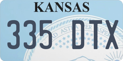 KS license plate 335DTX