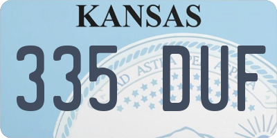 KS license plate 335DUF