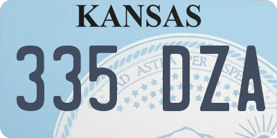 KS license plate 335DZA