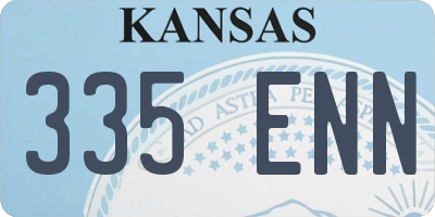 KS license plate 335ENN