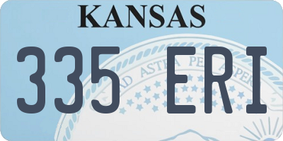 KS license plate 335ERI