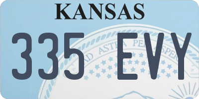 KS license plate 335EVY