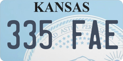 KS license plate 335FAE
