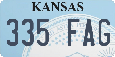 KS license plate 335FAG