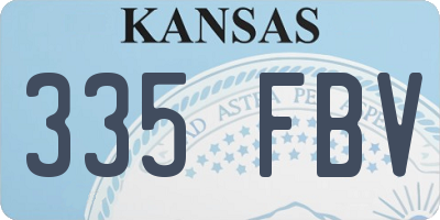 KS license plate 335FBV
