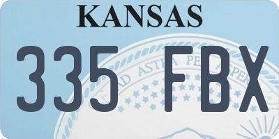 KS license plate 335FBX