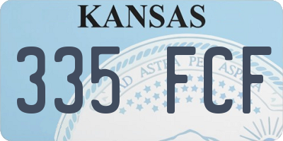 KS license plate 335FCF