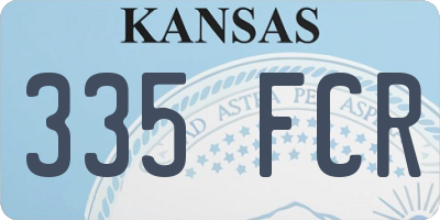 KS license plate 335FCR