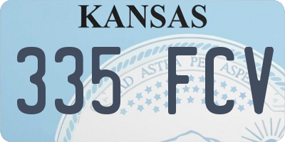 KS license plate 335FCV