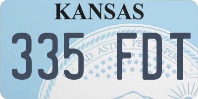 KS license plate 335FDT
