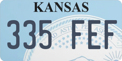 KS license plate 335FEF