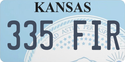 KS license plate 335FIR