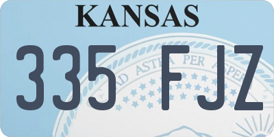 KS license plate 335FJZ