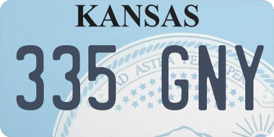 KS license plate 335GNY