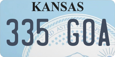 KS license plate 335GOA