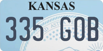 KS license plate 335GOB
