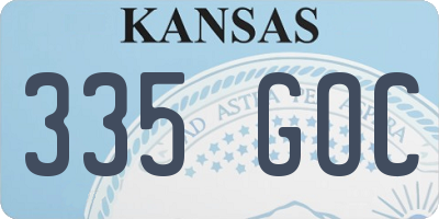 KS license plate 335GOC