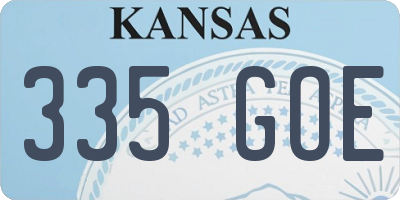KS license plate 335GOE