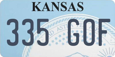 KS license plate 335GOF